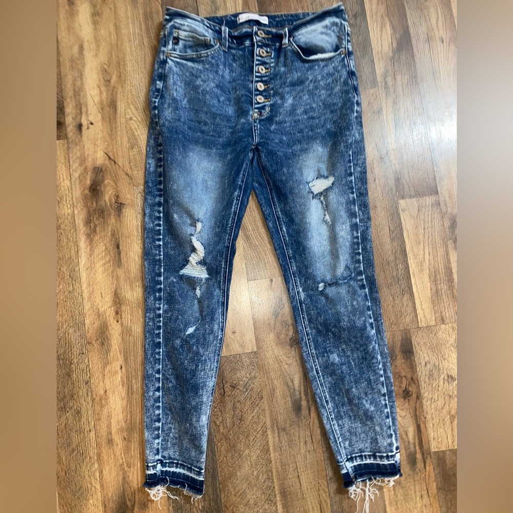 Acid Wash skinny stretchy kancan ankle jeans